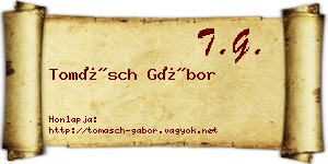 Tomásch Gábor névjegykártya